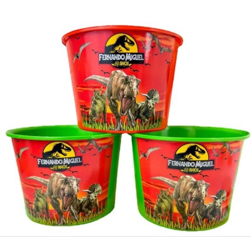 10 balde de pipoca personalizado Jurassic park dinossauro(lembrancinha aniversário)