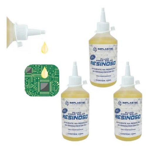 Kit 3 Fluxo De Solda Resinoso 110ml Implastec