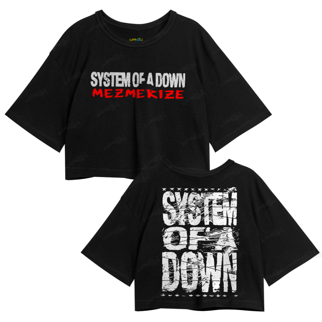 Cropped Oversized System Of a Down Mezmerize Frente e Costas