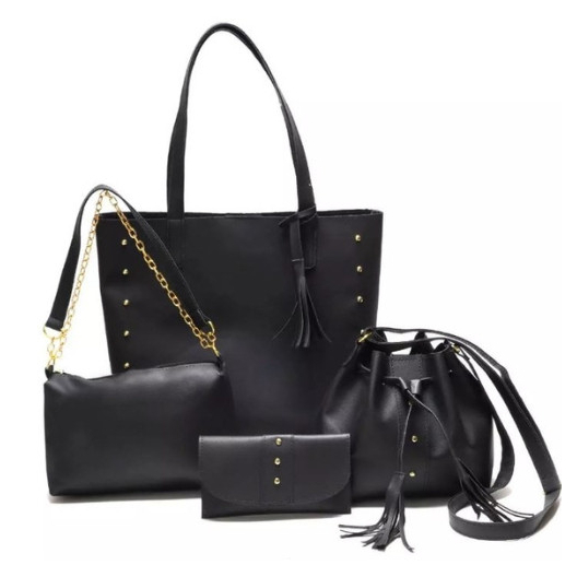 Kit 4 Bolsas Femininas Sacola Bag Femininas Tiracolo Bolsas Femininas Meninas Kit Com 4 Unidades Transversal Carteira