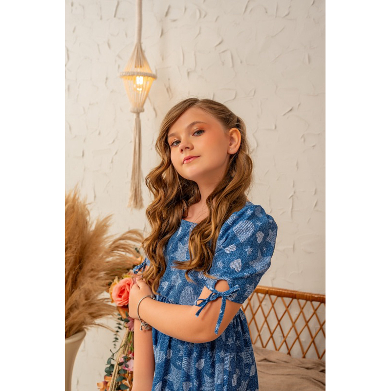 Vestido Infantil Menina Evangelico Soltinho Juvenil Festa Criança Feminino Moda Estampado Diva Babado Blogueirinha