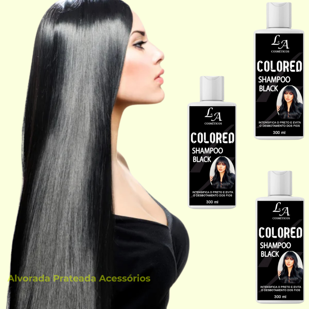 Shampoo Tonalizante Preto Intenso Sem Amônia  Resultado 100% Natural La cosméticos 300ml em Oferta na Shopee