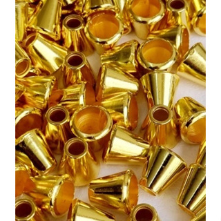 100 Ponteira ABS Dourada Sino 1cm Luxo Festa Lembrancinha Caixinha Luxo Ponteiras Pé de caixa Cone em Oferta na Shopee