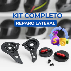 Kit Reparo Viseira Capacete Moto Completo Botão Fixação Fw3 Gt Gtn Ls2 Ff396 Ff358 Com Parafuso