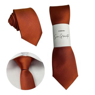 Kit 05 a 20 Gravatas Terracota Slim Riscadinha em Oferta na Shopee