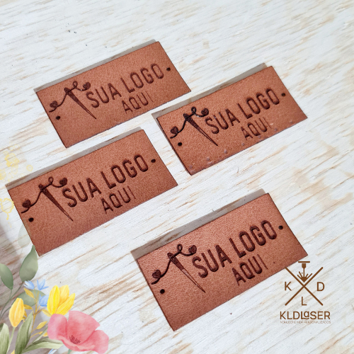 Kit Etiquetas TAG 4,0X2,0CM Personalizada Com Logo Sintético PU em Oferta na Shopee
