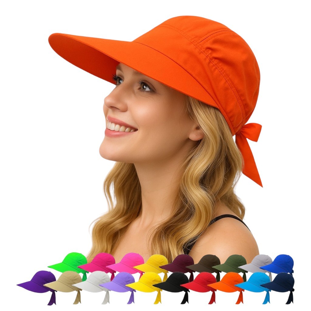 Boné Feminino Aba Grande de Praia Chapéu Viseira Laço em Oferta na Shopee