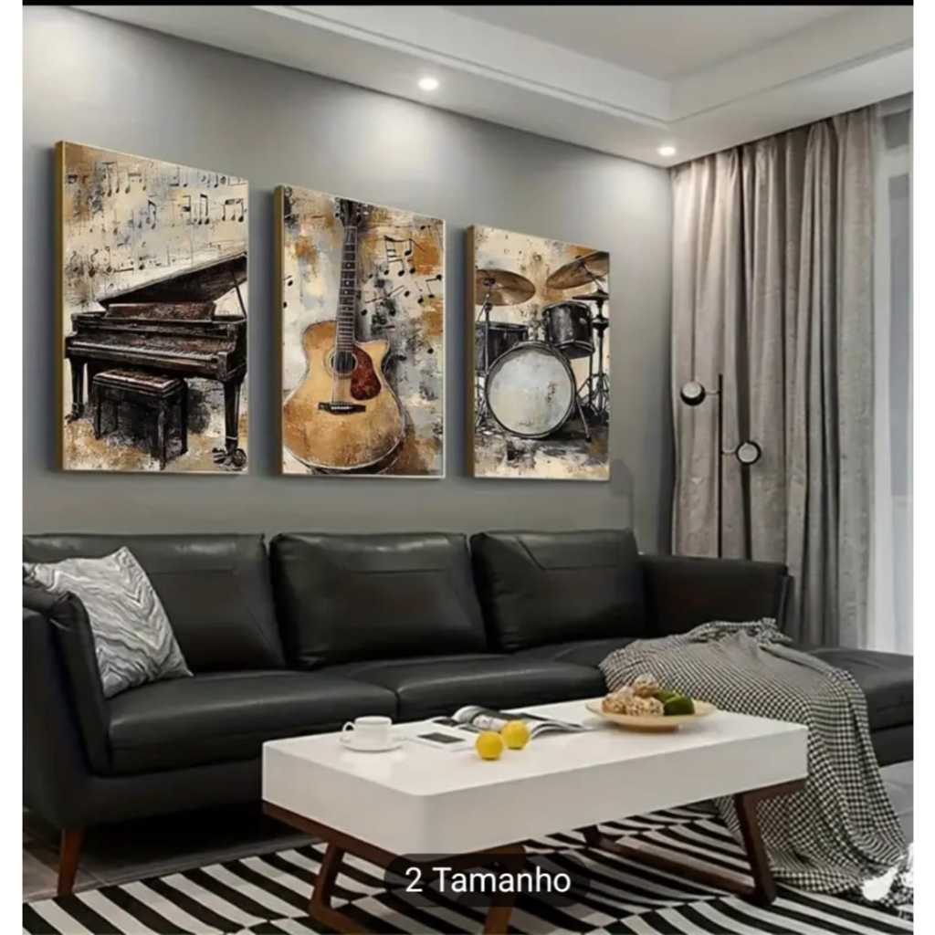 QUADROS>DECORATIVOS>SEM>MOLDURA>PINTURA>INSTRUMENTOS>MUSICAIS>PIANO>VIOLAO