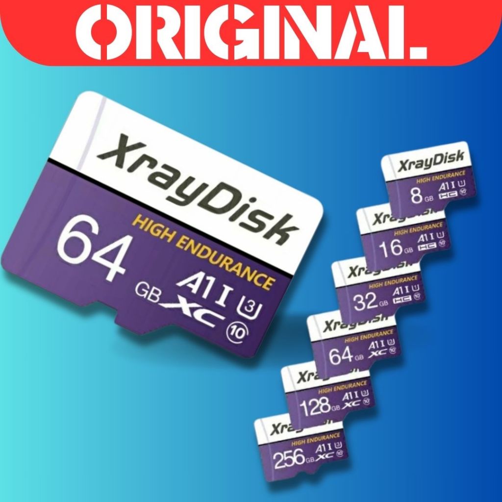 Cartão de Memória Xraydisk microSD 64GB Alta Velocidade, Classe 10 U3 V30 A1 + Adaptador