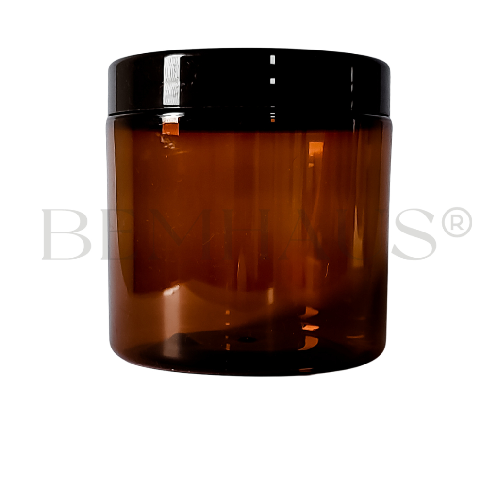 Pote de Plástico PET Âmbar com Tampa 500g | Organizador para Alimentos, Cosméticos e Temperos | Bemhaus