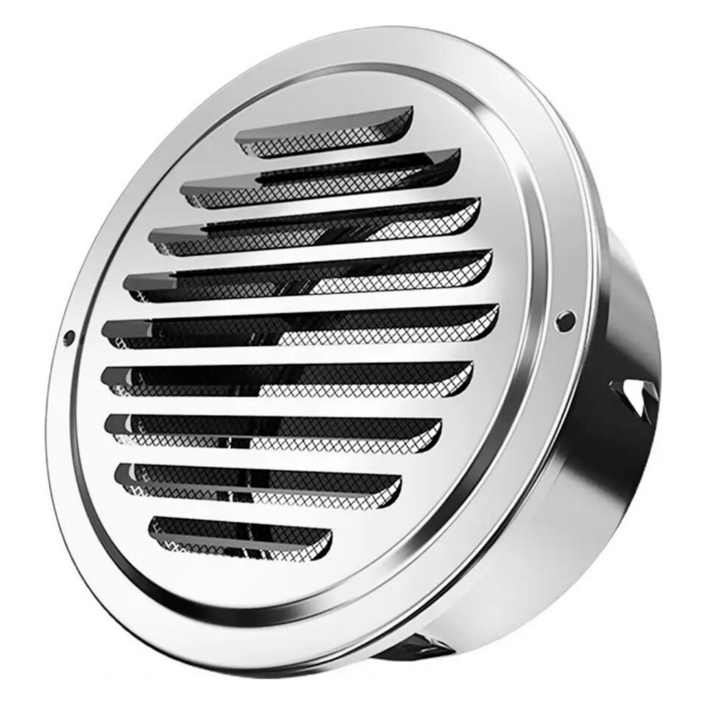 Grade de ventilação Aço Inox Com tela Veneziana 60mm 70mm 80mm 90mm 100mm 120mm 150mm 200mm