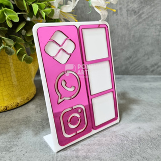 Placa Pix Display Acrílica Qr Code Mesa Balcão Pix Instagram Acrilico Loja Estabelecimento em Oferta na Shopee