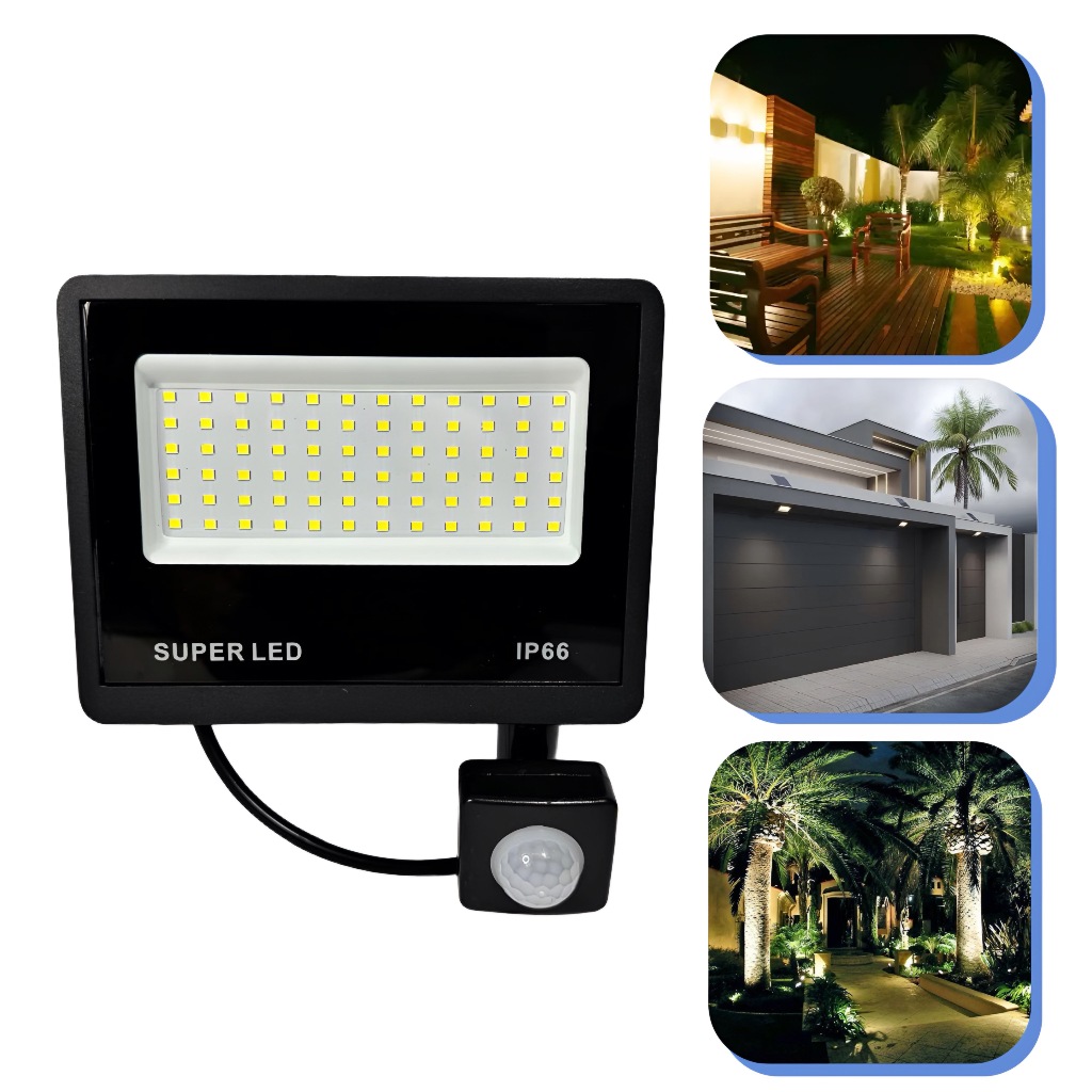 Refletor Led Holofote Sensor Presença Fotocélula Bivolt 100w