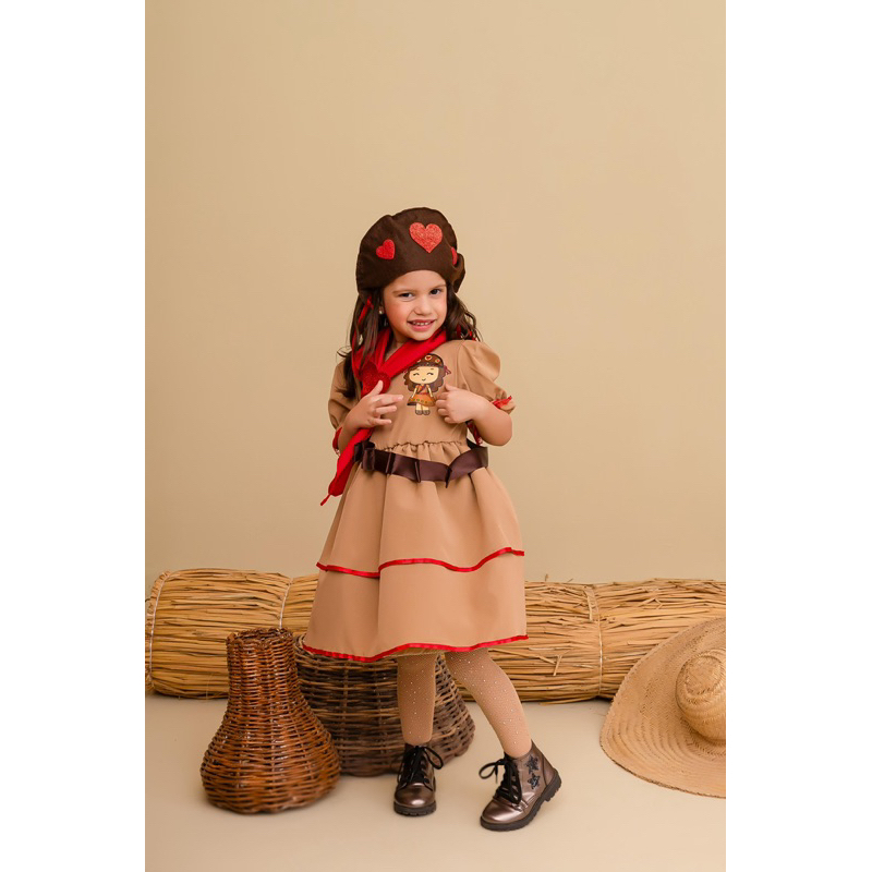 Vestido infantil Maria bonita roupa fantasia cangaceira lampião menina