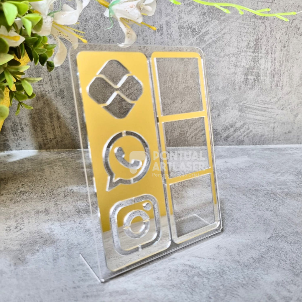 Placa Pix Display Acrílica Qr Code Mesa Balcão Pix Instagram Acrilico Loja Estabelecimento em Oferta na Shopee