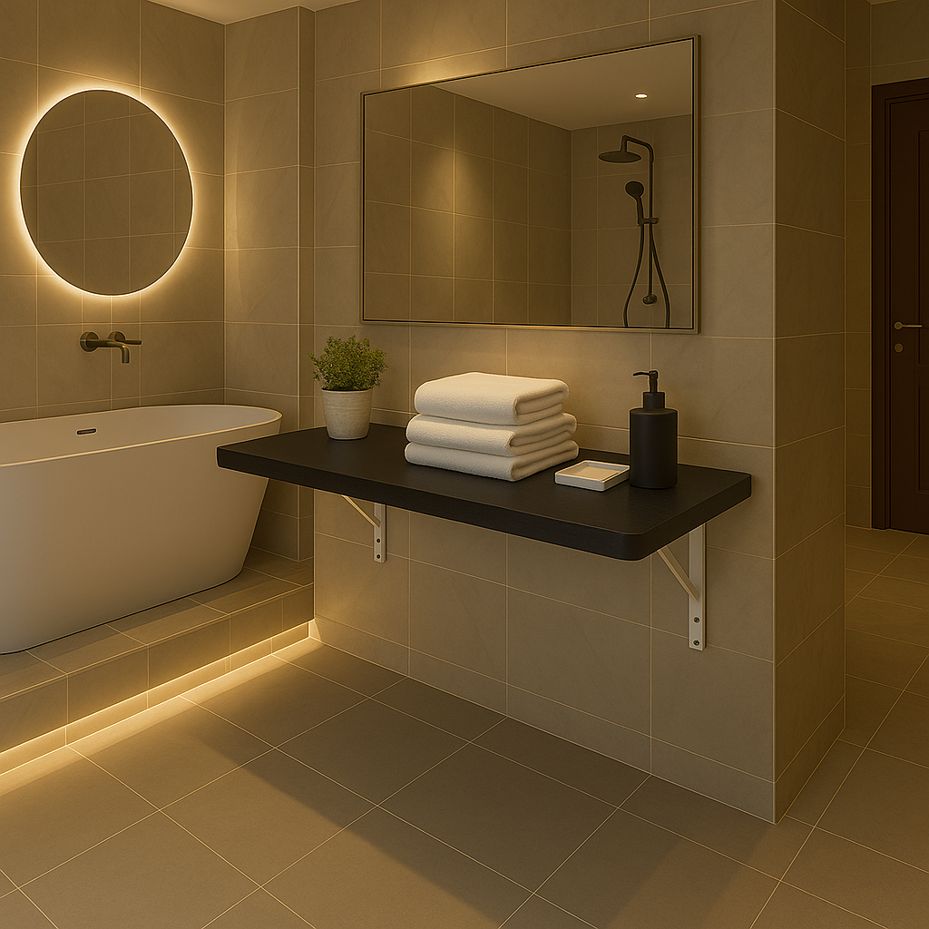 Mesa Dobravel Retratil de Parede Suspensa Borda Redonda 100Cm Para Quarto Computador Escrivaninha em Oferta na Shopee