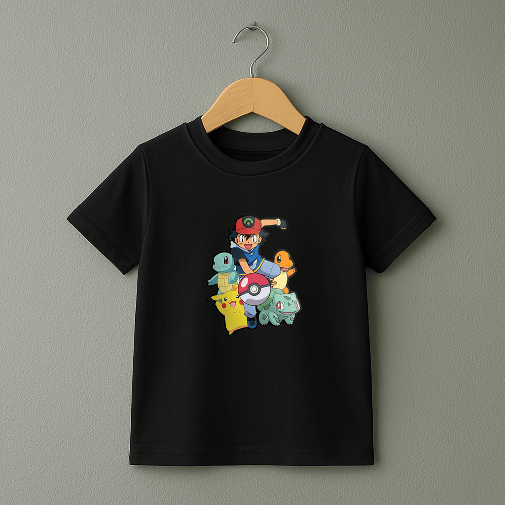 Camiseta Premium Masculina Infantil Pokémon Camisa 100% Algodão em Oferta na Shopee