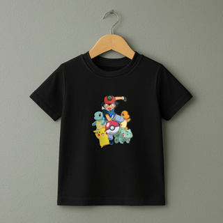 Camiseta Premium Masculina Infantil Pokémon Camisa 100% Algodão em Oferta na Shopee