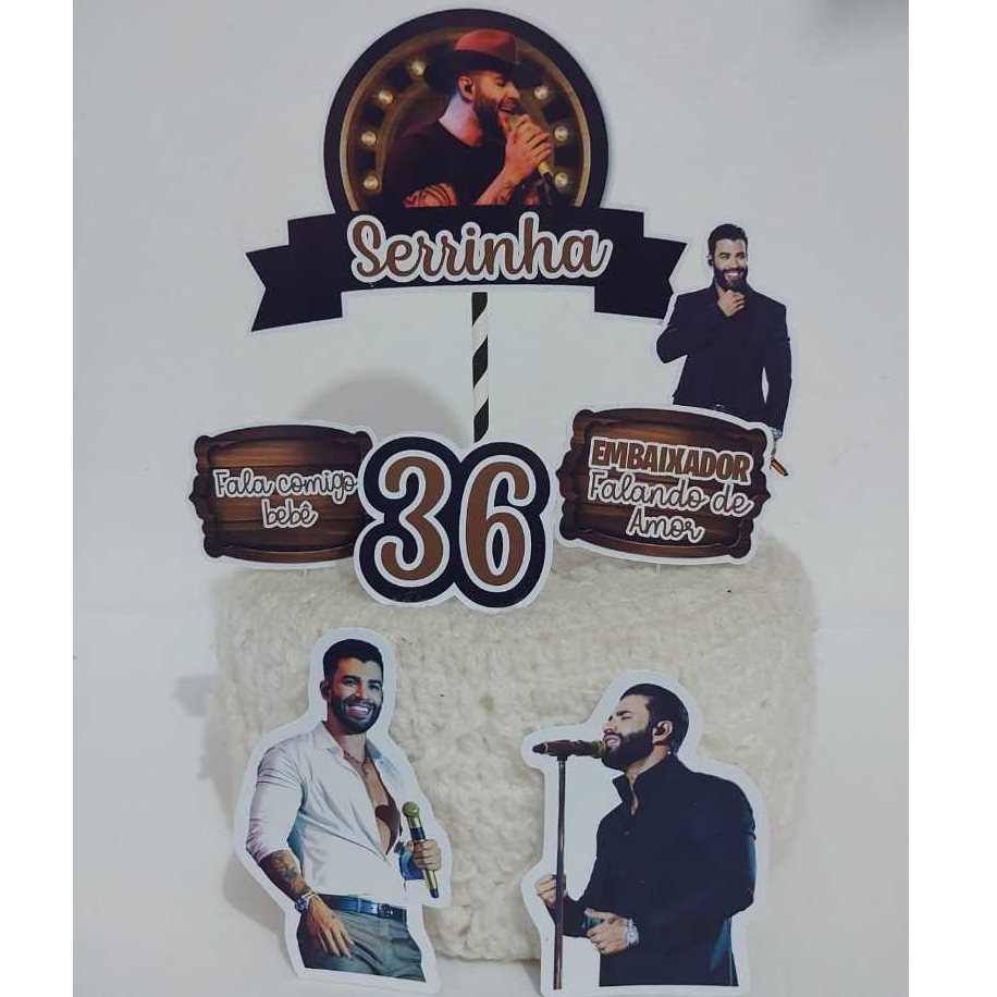 Topo Topper Decoração De Bolo Enfeite Gustavo Lima Embaixador em Oferta na Shopee