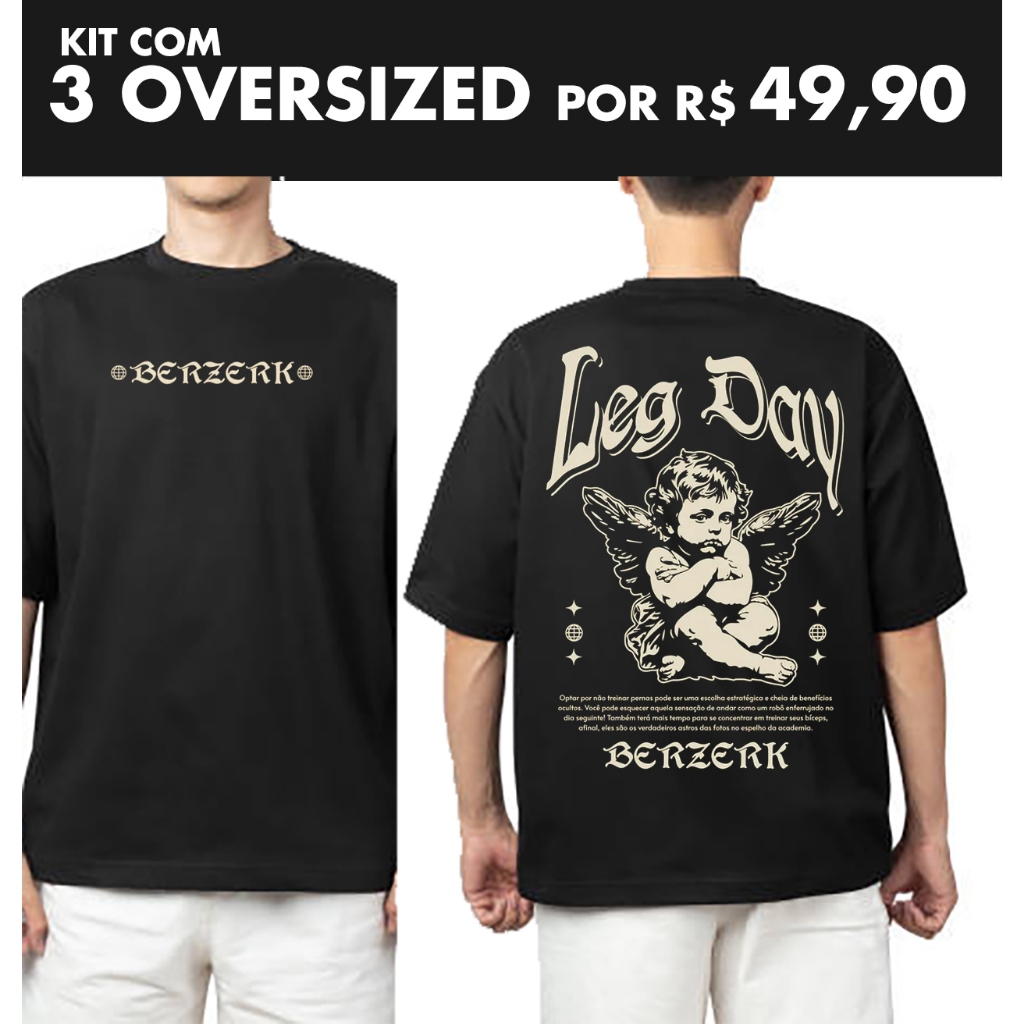 Kit com 3 Camisetas Oversized - Masculina Streetwear - Estampadas.