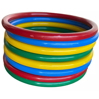 KIT 100 Argolas Colorida De Plástico  Festa Junina Brincadeira Arremesso Prenda em Oferta na Shopee