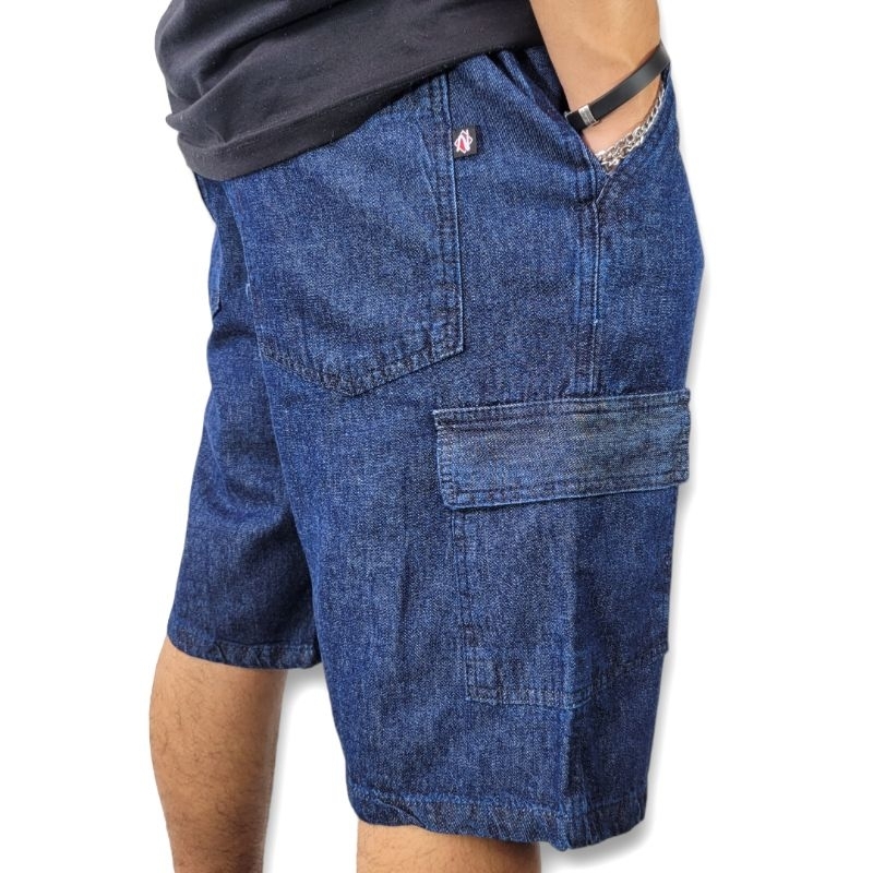 Bermuda Cargo Masculina Sarja e Jeans Lisa Cós em Elástico