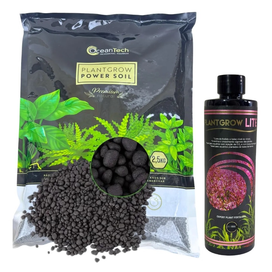 Kit Substrato Fértil Plant Grow Ocean Tech 2,5Kg + Fertilizante a Escolher