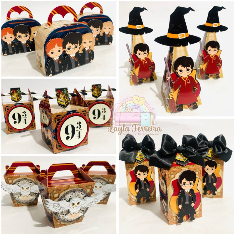 Kit Festa 10 15 25 40 Caixinhas Peças Harry Potter | Personalizados  | Festa | Lembrancinhas | Aniversário