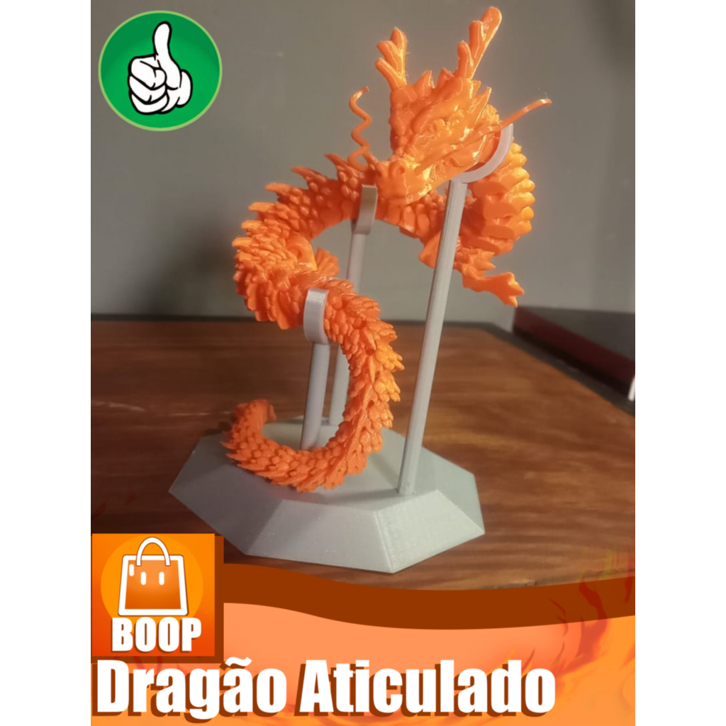 🐲 Dragão Oriental Articulado em Impressão 3D – Boop | em ABS Premium