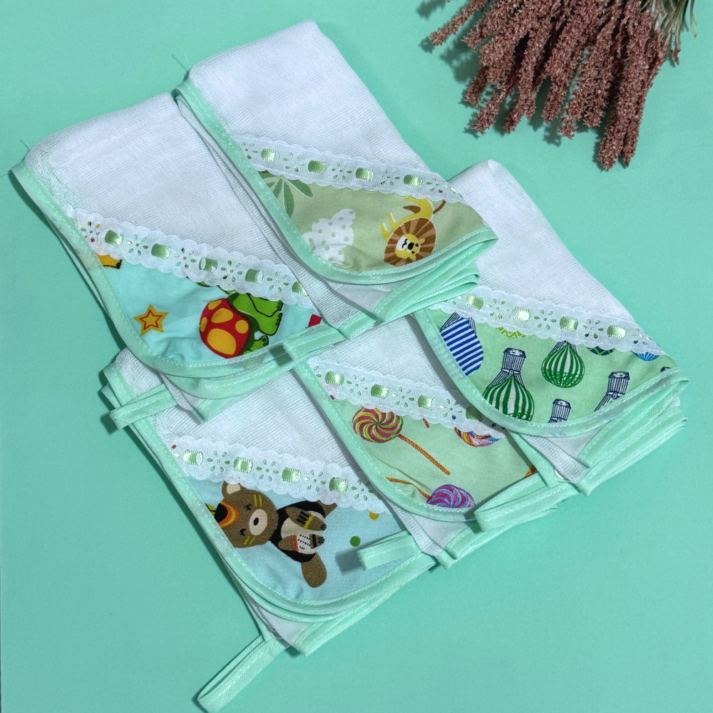 Fraldinha Paninho de Boca Porta Chupeta para Bebê com 5 Unidades