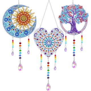 Pintura diamante apanhador de sonhos cristal decoração janela jardim kits para crianças e adultos em Oferta na Shopee