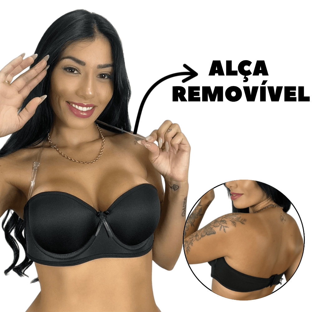 Tomara que Caia Com Bojo Liso Confortável com Alças de Silicone Removíveis Dia a Dia Ajust...