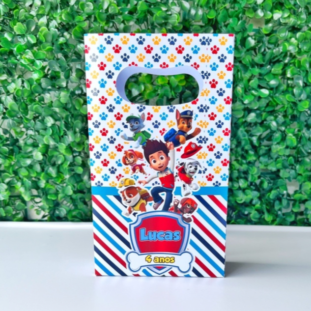 Sacolinha Personalizada Patrulha Canina Lembrancinha Aniversário (PEGUE E MONTE)