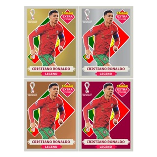 4 Figurinhas Cristiano Ronaldo Legends Cristiano Ronaldo - CR7 - OURO Copa do Mundo 2022 -Extra Sticker Neymar Messi em Oferta na Shopee