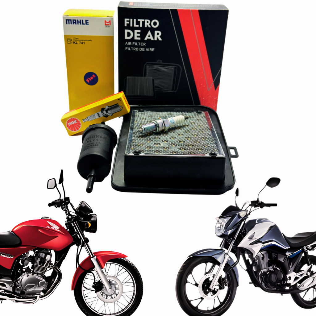 Kit Revisão Vela + Filtro Ar + Combustível Start Fan Titan 125/150/160 2014 2015 2016 2017 2018 2019 2020 2021 2022 2023 em Oferta na Shopee