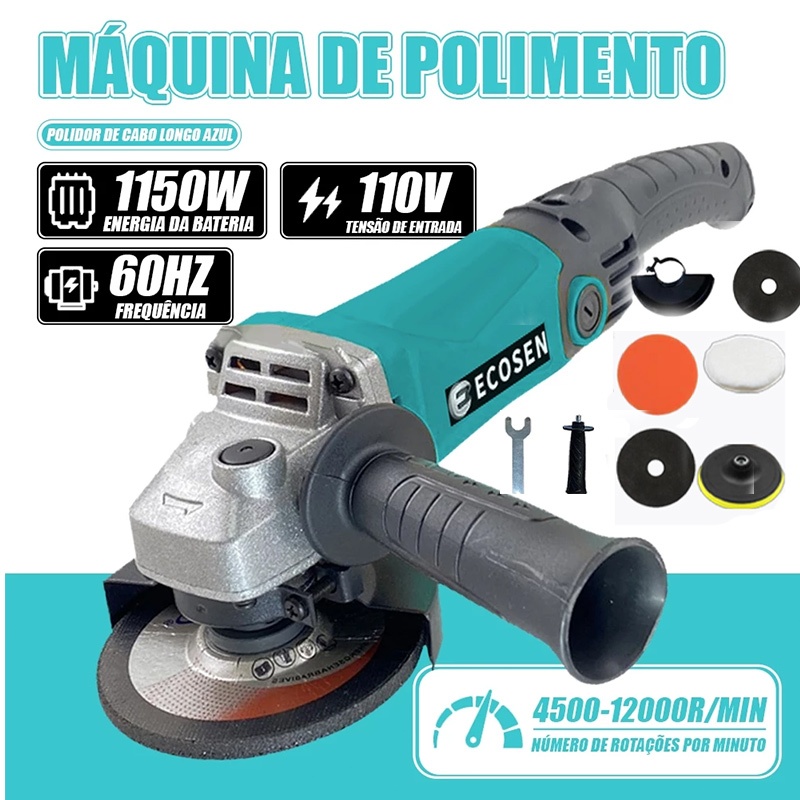 Lixadeira Esmerilhadeira Angular 4 1/2 125mm 1150w 110v/220v 4500-12000R/MIN
