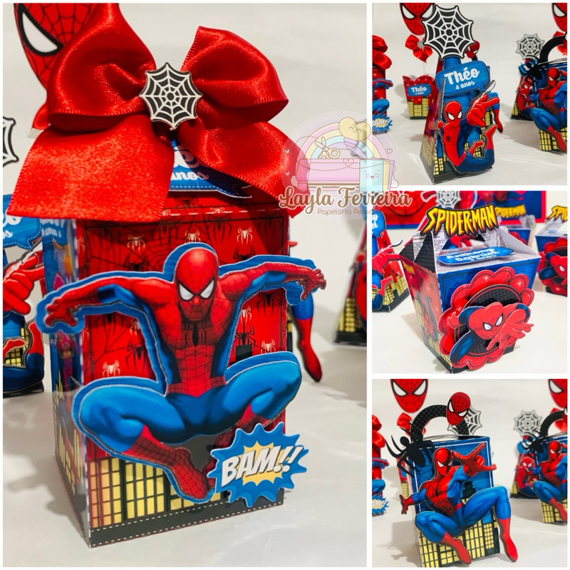 Kit Festa 10 15 25 40 Caixinhas Homem Aranha | Personalizados | Lembrancinhas | Aniversário