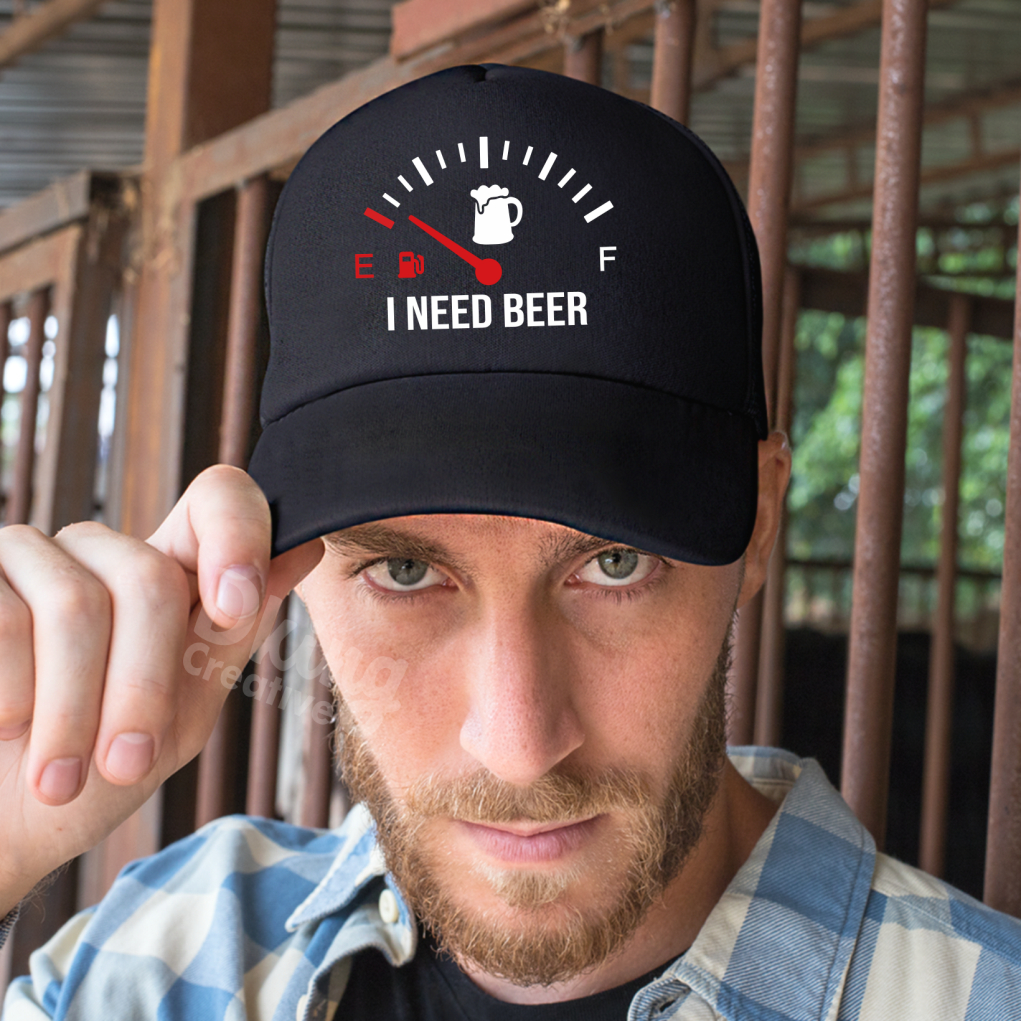 Boné I Need Beer Bebida Preciso de Cerveja Frases Engraçadas Trucker Presente