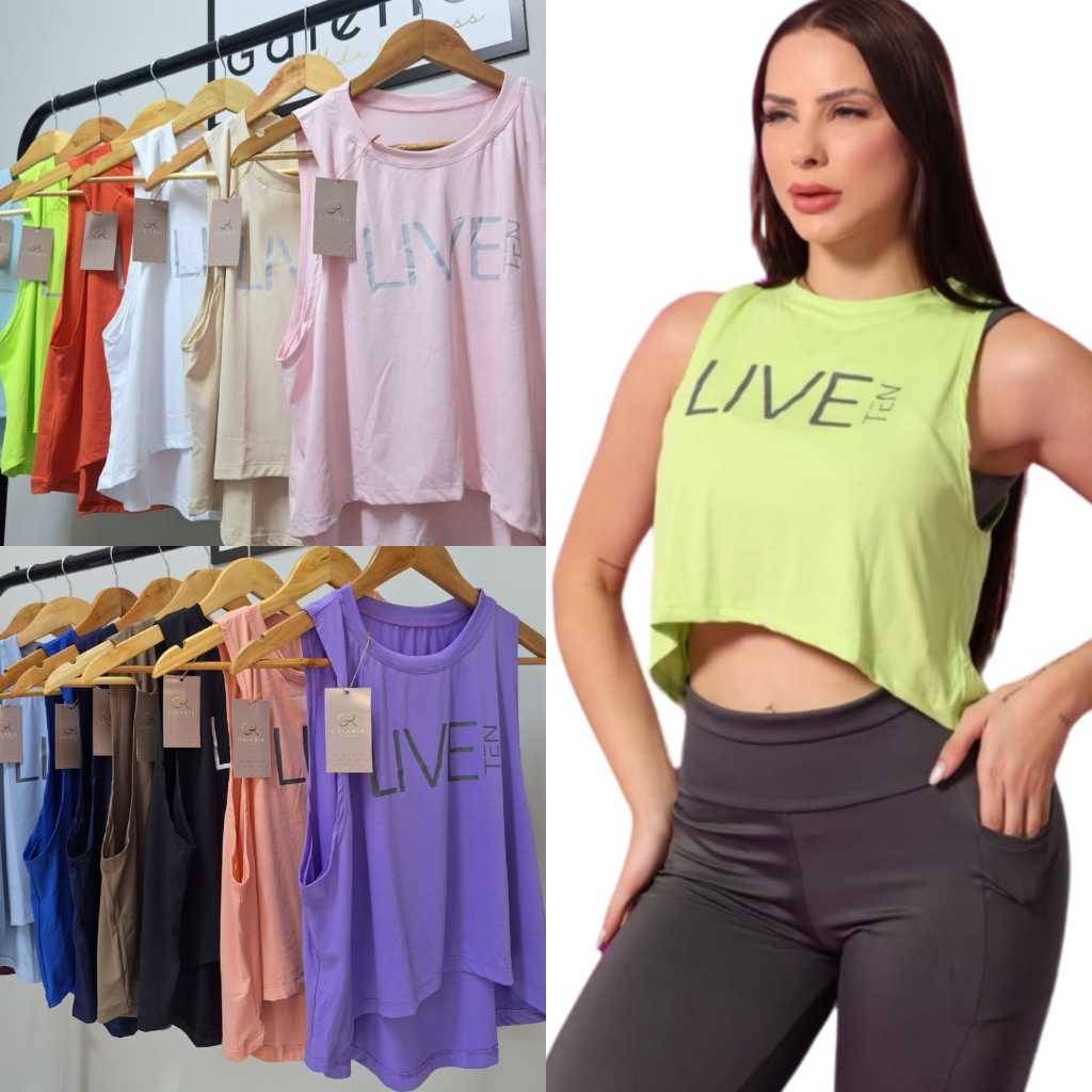 Cropped Fitness Poliamida Dry Fit Regata Inspiração Ten