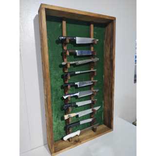 Suporte para Facas em madeira forrada tecido em Oferta na Shopee