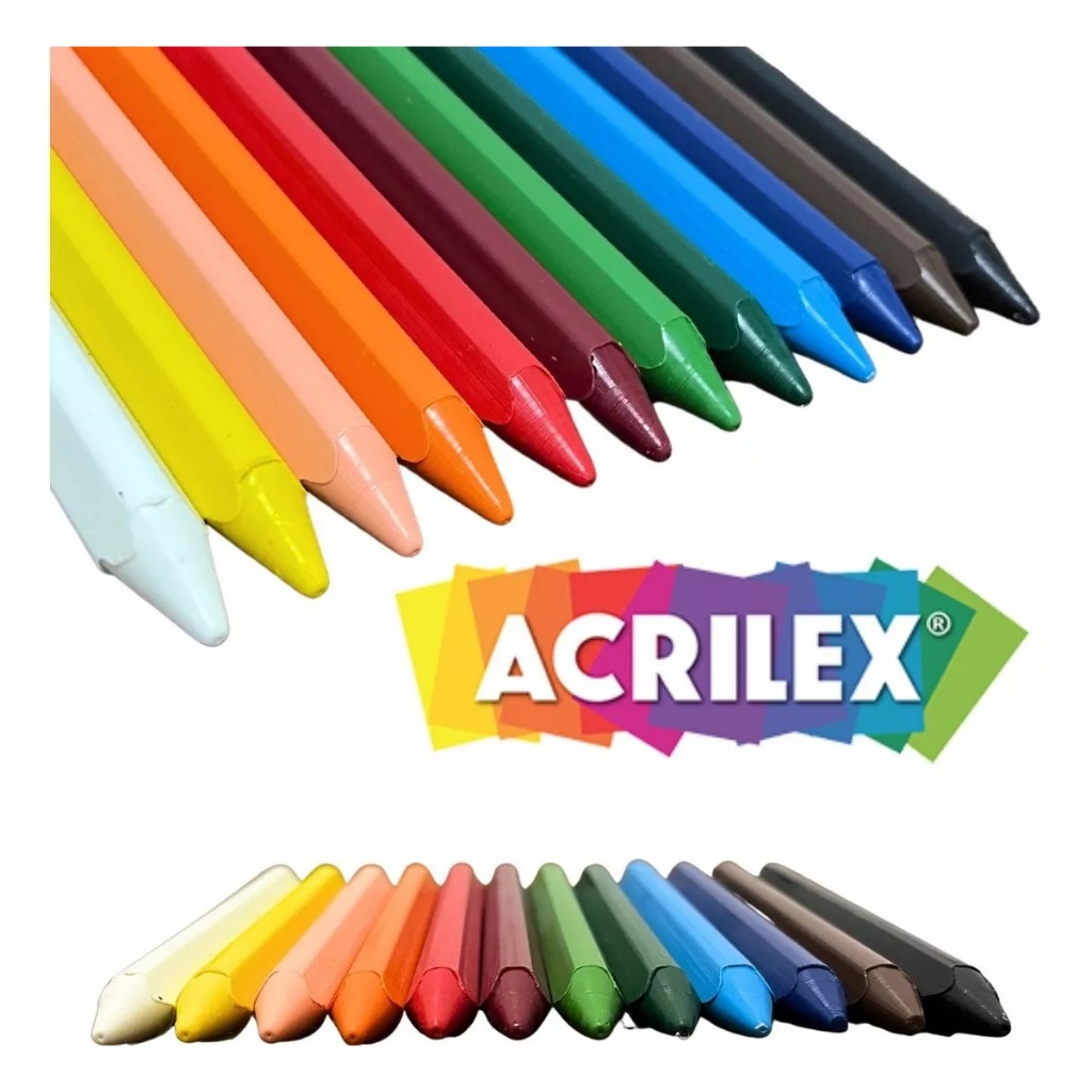 Giz de Cera 12 Cores Big Triangular 95g Acrilex
