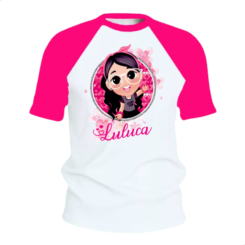 Camiseta Luluca Panda Infantil Youtuber Menina Presente Jogo Pink Presente Festa Aniversario Juvenil