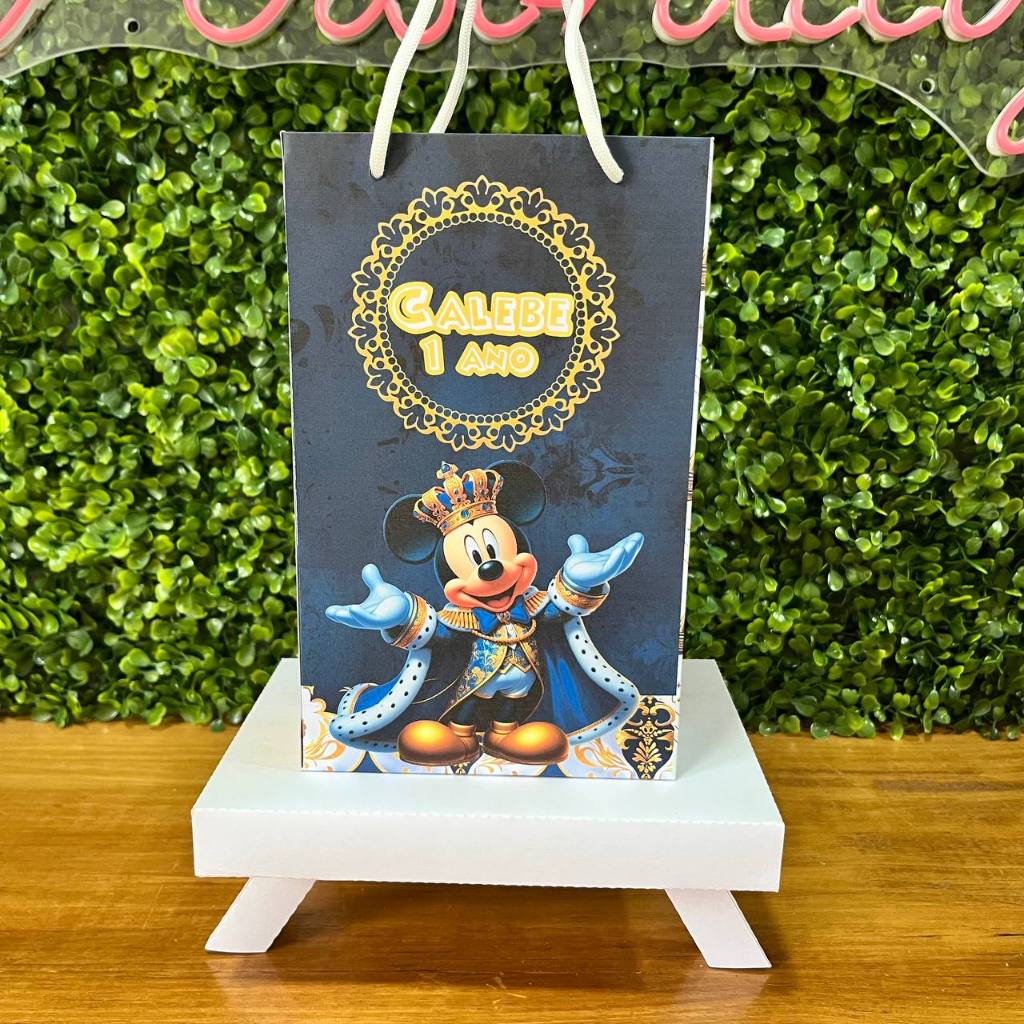 SACOLINHA PERSONALIZADA MICKEY REALEZA - PEGUE E MONTE - TAMANHO (M) - Lembrancinha - Aniversário