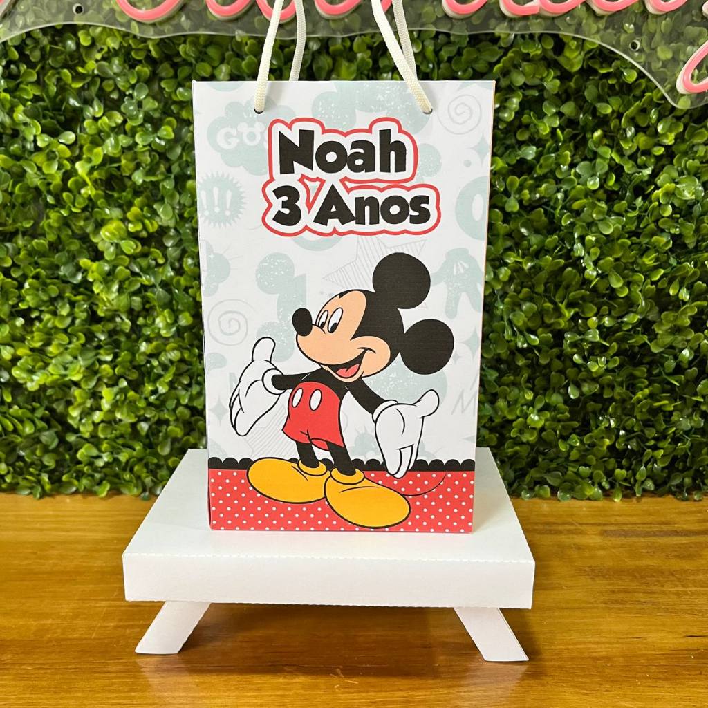 SACOLINHA PERSONALIZADA MICKEY - PEGUE E MONTE - TAMANHO (M) - Lembrancinha - Aniversário
