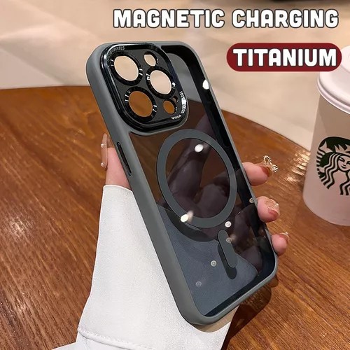 Acrílico mate magnético para magsafe caso de carga sem fio para lina de iphone 11/12/13/14/15/16