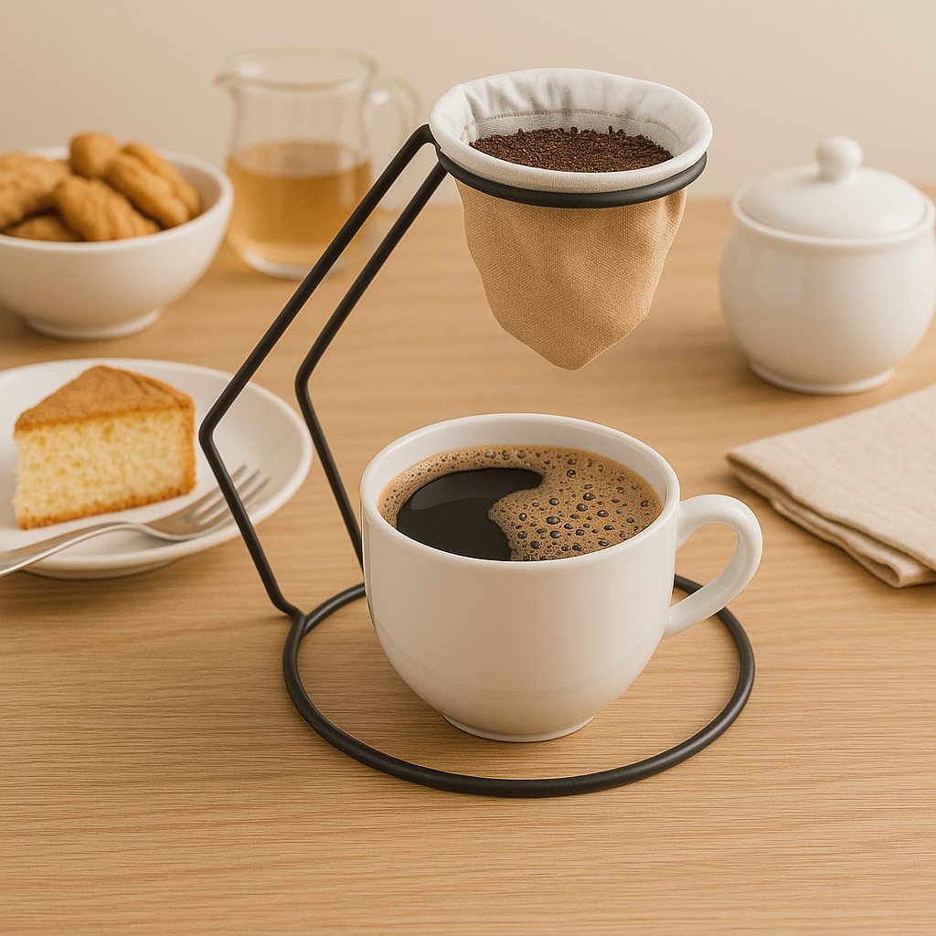 Coador De Café Mini Individual Com Suporte Black Preto Suporte Para Café Coador De Pano Reutilizável em Oferta na Shopee