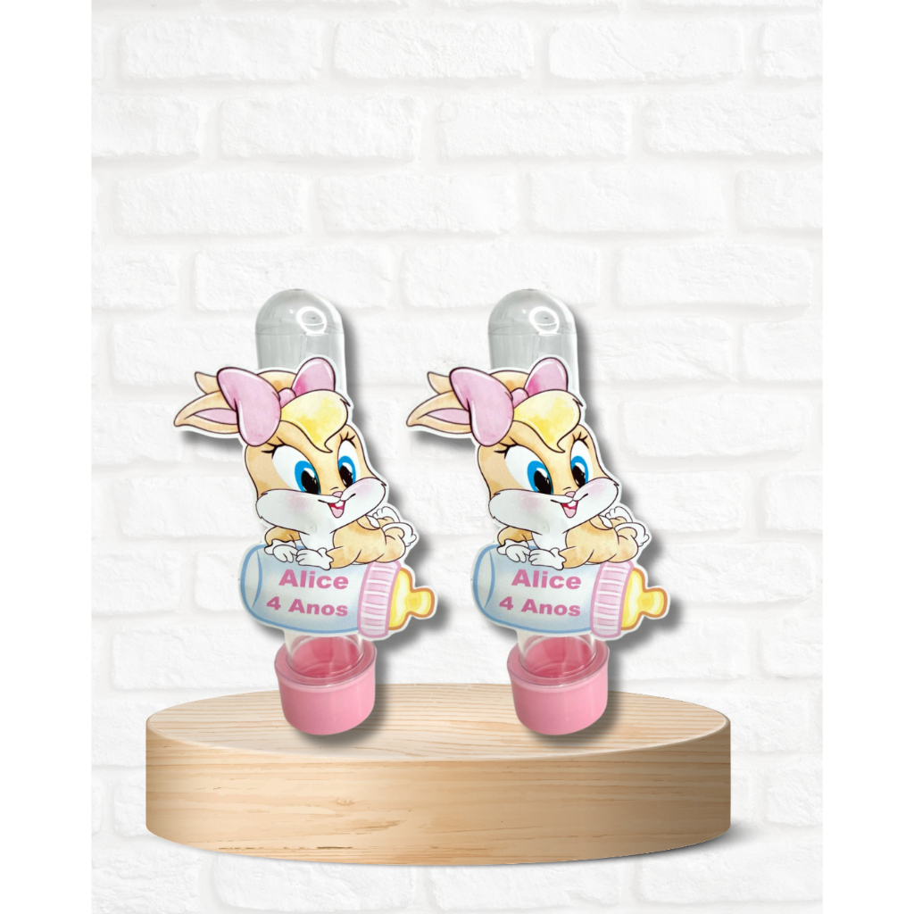 Apliques Personalizados para Tubetes  Looney Tunes Menina -Lembrancinhas-Festa infantil-Aniversário-Papelaria