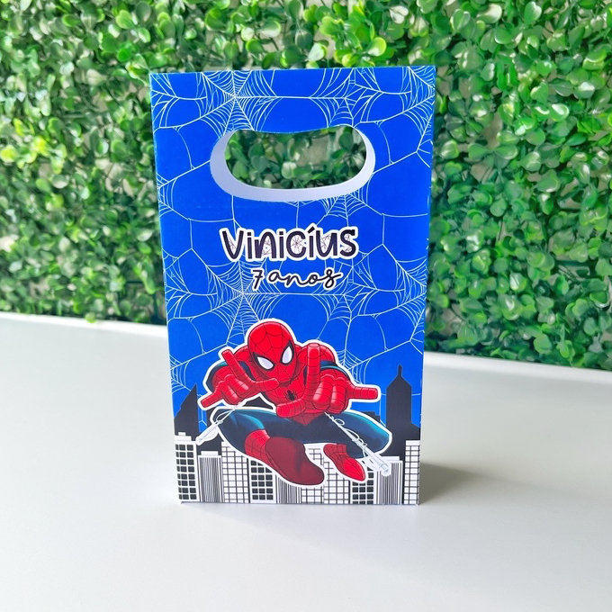Sacolinha Personalizada Homen Aranha Lembrancinha Aniversário (PEGUE E MONTE)
