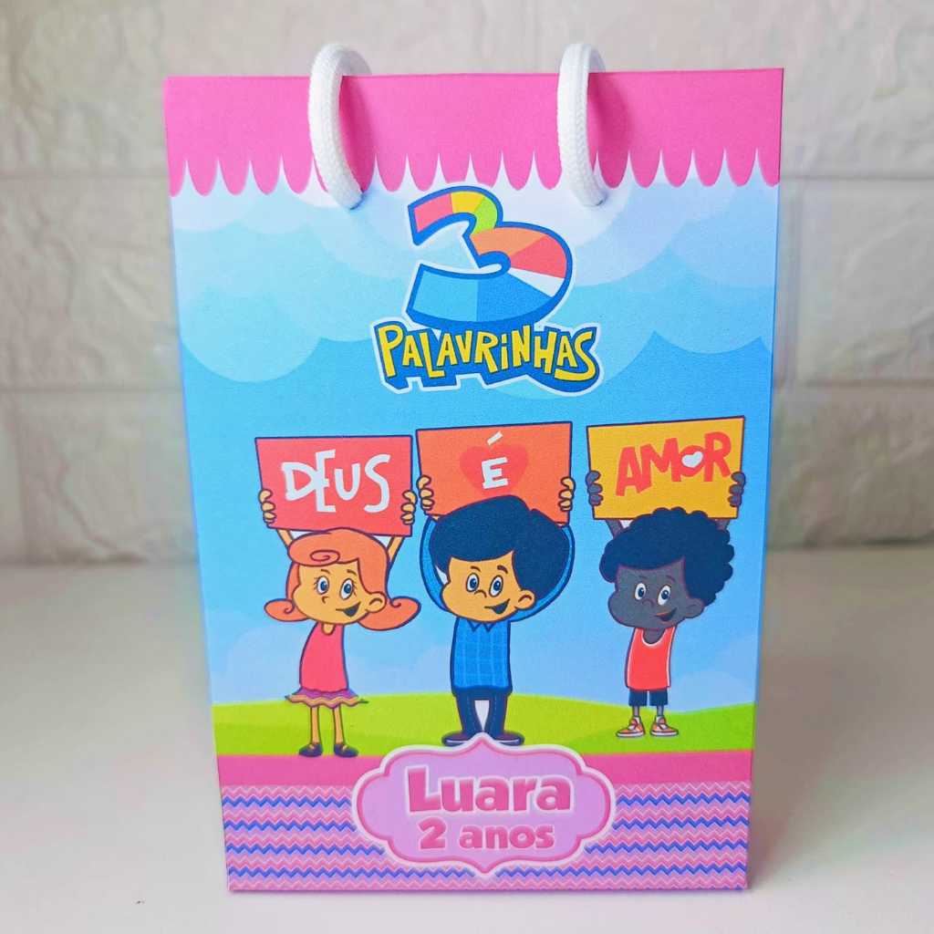 PEGUE E MONTE Sacolinha Personalizada Tres Palavrinhas Sacola Surpresa Mimo Festa Infantil Lembrancinha