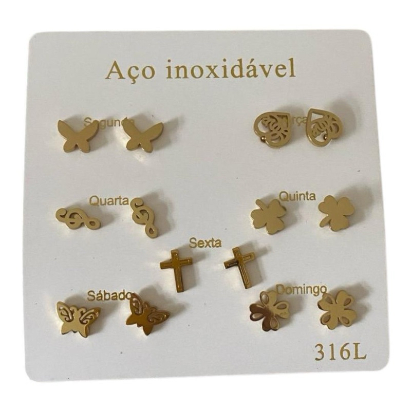 Semaninha Kit com 7 Pares de Brincos